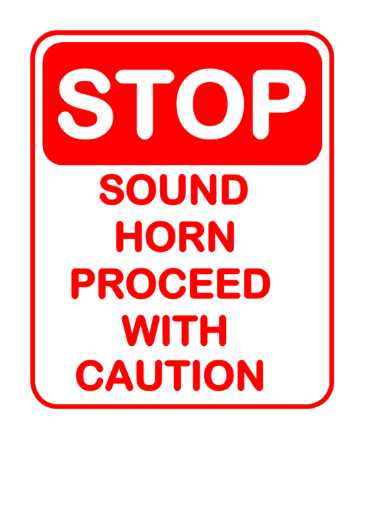 Sound Horn Road Sign Template Printable pdf
