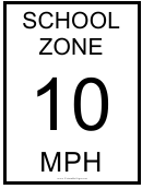 School Zone 10 Mph Road Sign Template