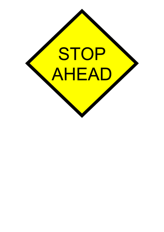 Stop Ahead Road Sign Template Printable pdf
