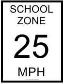 School Zone 25 Mph Road Sign Template