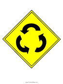 Roundabout Road Sign Template