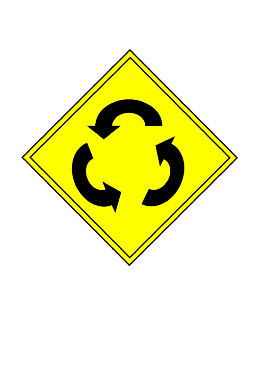 Roundabout Road Sign Template Printable pdf