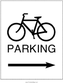 Bicycle Parking Right Road Sign Template