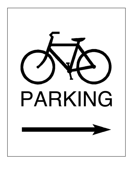 Bicycle Parking Right Road Sign Template Printable pdf