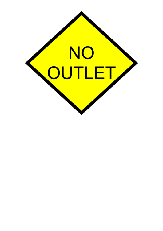 No Outlet Road Sign Template Printable pdf