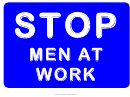 Stop Men At Work Road Sign Template