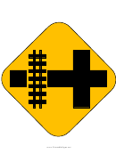 Railroad Crossing Road Sign Template