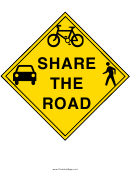 Share The Road Road Sign Template