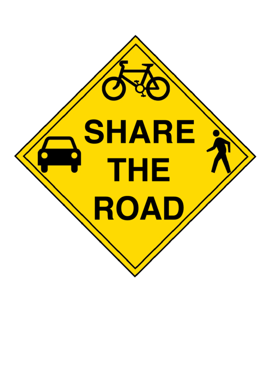 Share The Road Road Sign Template Printable pdf