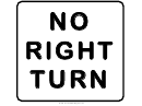 No Right Turn Road Sign Template