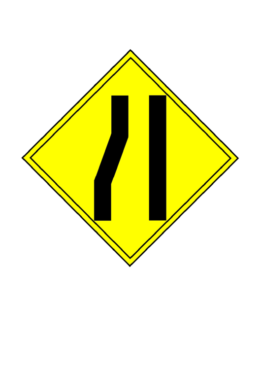Lane Reduction Road Sign Template