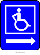 Handicap Accessible Facility Right Road Sign Template