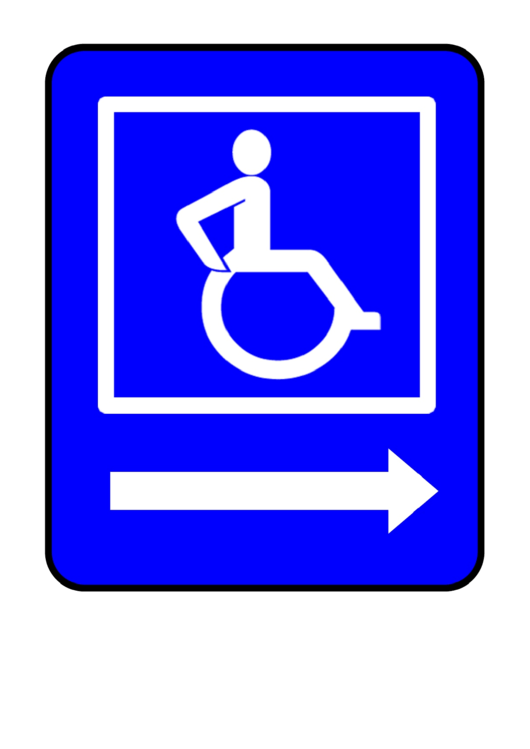 Handicap Accessible Facility Right Road Sign Template Printable pdf