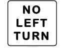 No Left Turn Road Sign Template