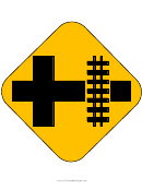 Limited Parking Space Before Railroad Road Sign Template