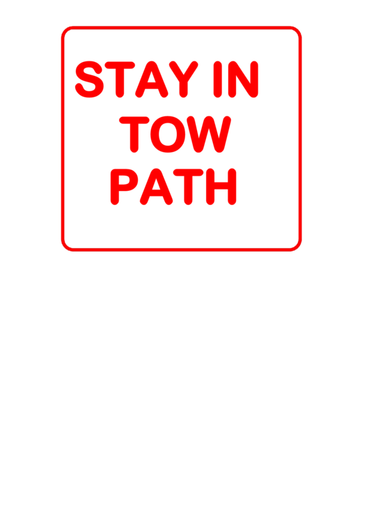 Stay In Tow Path Printable pdf