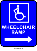 Wheelchair Ramp Right Road Sign Template