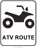 Atv Route Road Sign Template