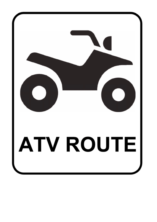 Atv Route Road Sign Template Printable pdf