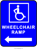 Wheelchair Ramp Left Road Sign Template