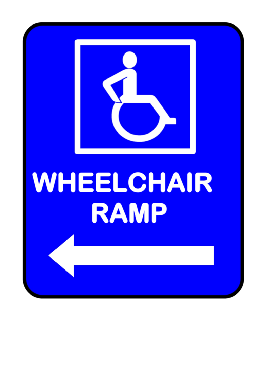 Wheelchair Ramp Left Road Sign Template Printable pdf