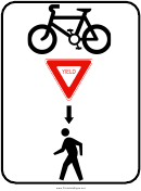 Caution Pedestrians Road Sign Template