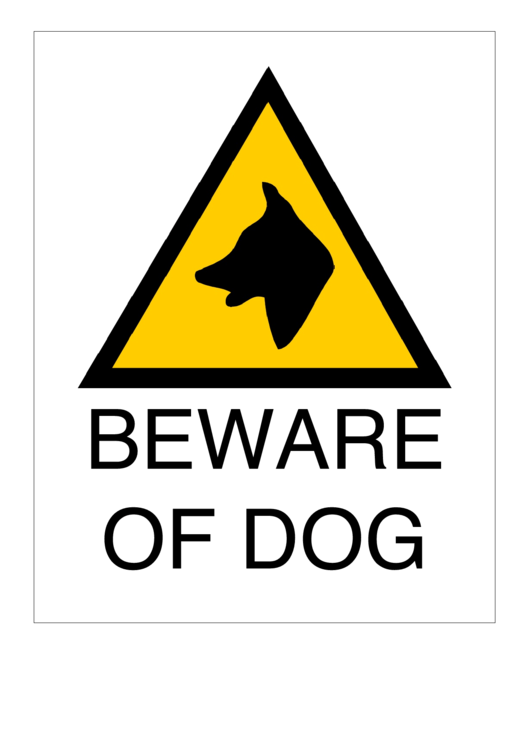 Fillable Beware Of Dog Sign Templates Printable pdf