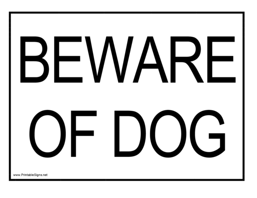 Fillable Beware Of Dog Sign Templates Printable pdf