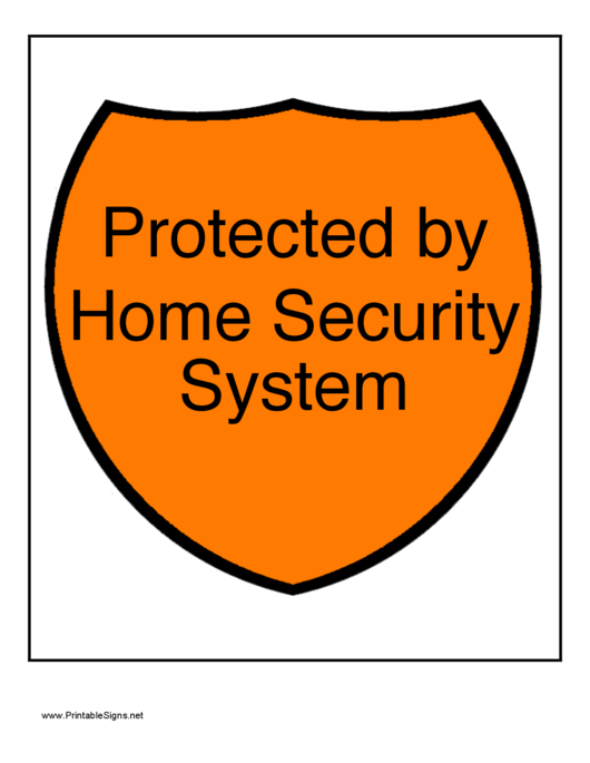 Protected By Home Security System Printable pdf