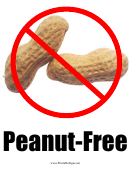 Peanut Free Sign Template