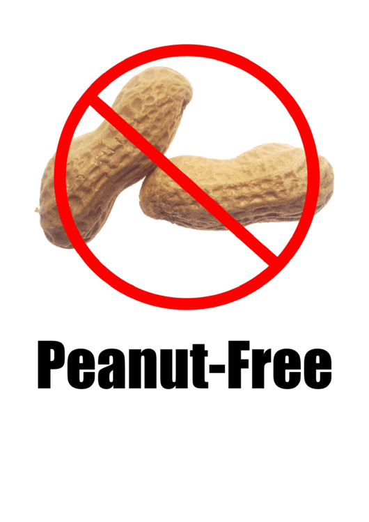 Peanut Free Sign Template Printable pdf