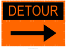 Detour Turn Right Sign