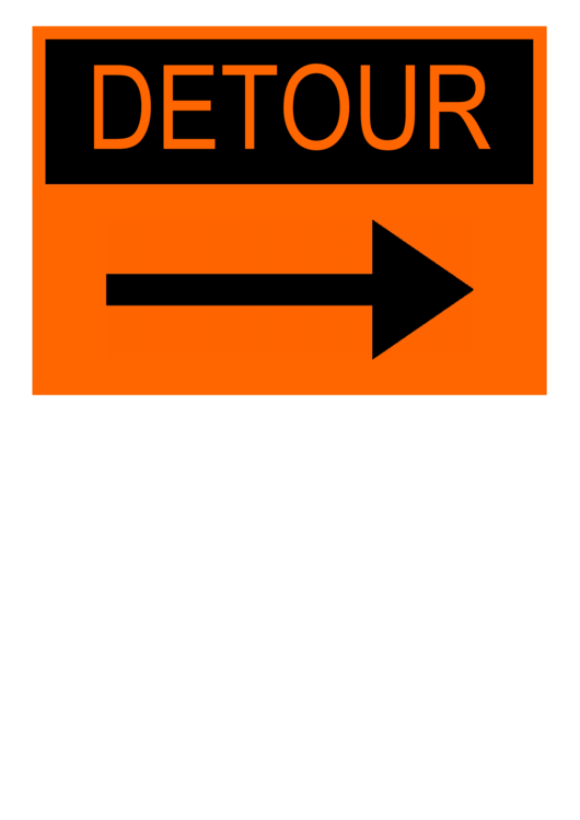 Fillable Detour Turn Right Sign Printable pdf