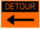 Detour Turn Left Sign Sign Templates