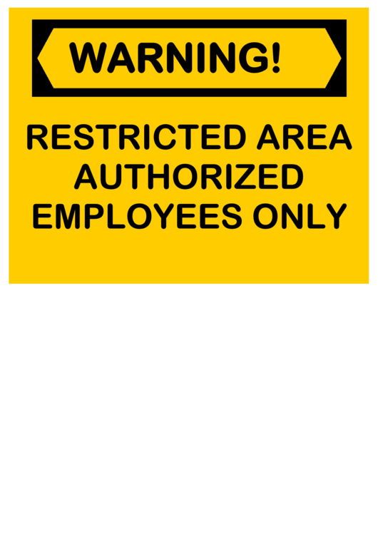 Fillable Restricted Area Sign Printable pdf