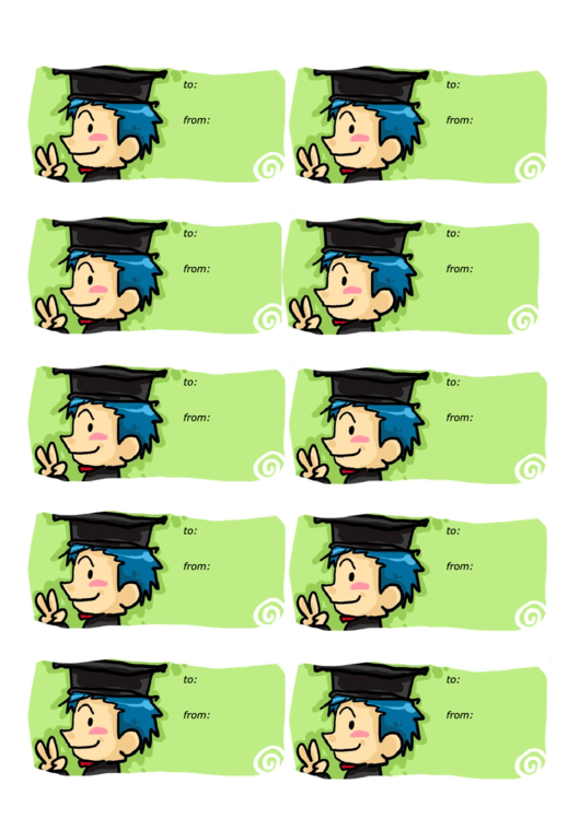 Graduate Boy Gift Tag Template Printable pdf
