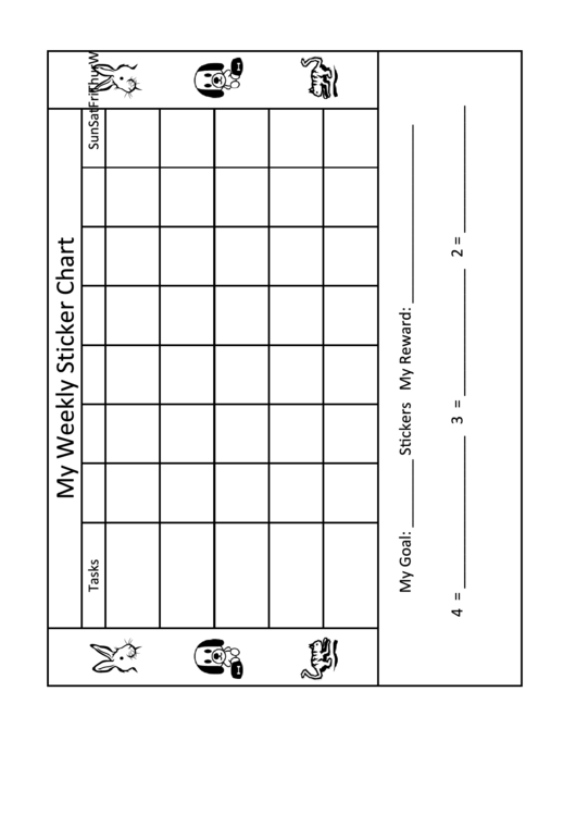 Individual Weekly Sticker Chart Printable pdf