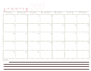 2017 Monthly Calendar With Notes Template