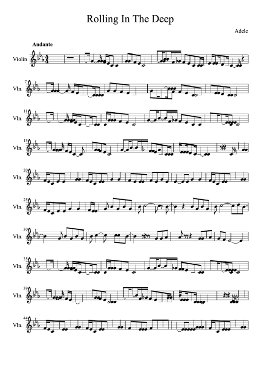 Adele - Rolling In The Deep Sheet Music Printable pdf