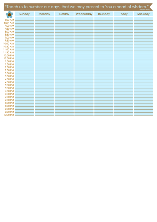 Color Weekly Schedule Template Printable pdf