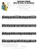 When The Saints Go Marching In Harmonize A Melody Worksheet Template