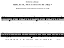 Boom, Boom, Ain't It Great To Be Crazy Harmonize A Melody Worksheet Template
