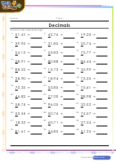 Round To The Underlined Digit Decimal Worksheet Template With Answers