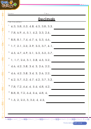 Find The Pattern Decimal Worksheet Template With Answers
