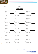 Convert To Fractions Decimal Worksheet Template With Answers