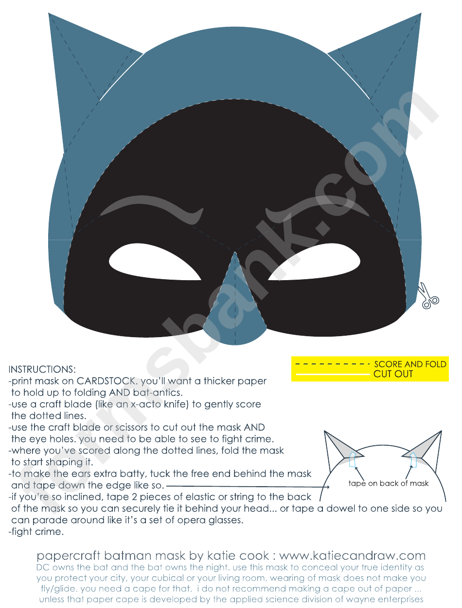 Bat Mask Template