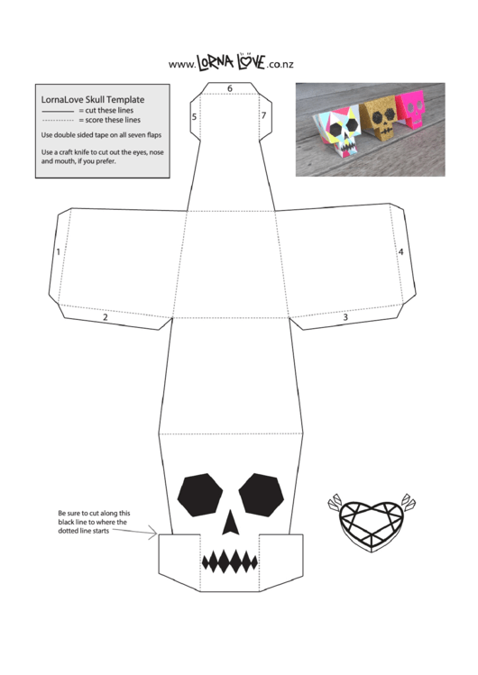 Paper Skull Template Printable pdf