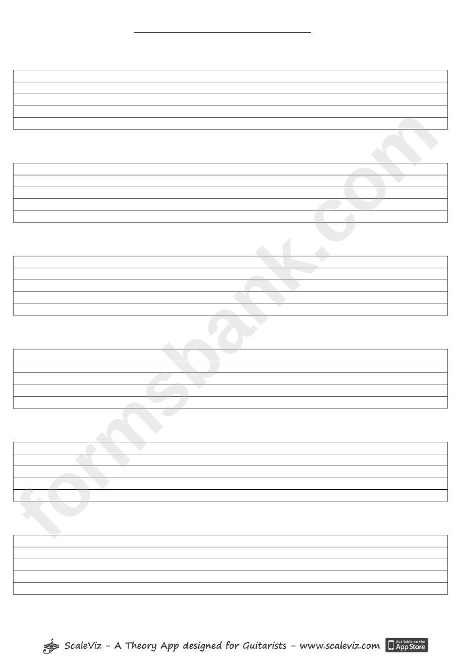 Blank Guitar Tab Paper