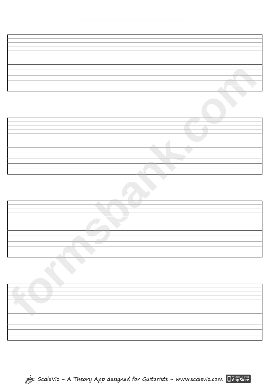 Blank Guitar Stave And Tab Paper