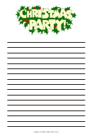 Christmas Party Writing Paper Template